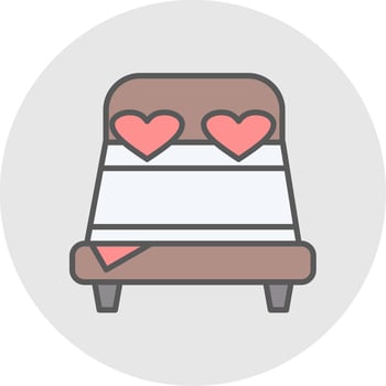 Double Bed Line Filled Light Icon vector