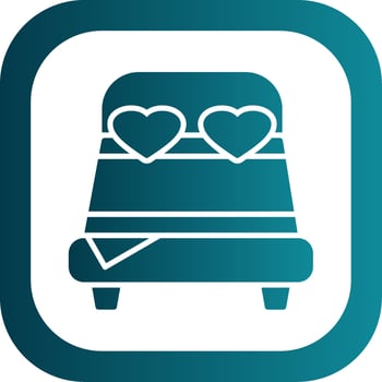Double Bed Glyph Gradient Corner Icon vector
