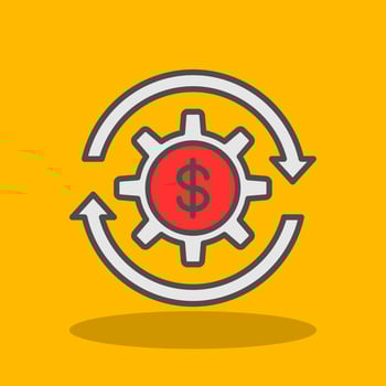 Money Management Filled Shadow Icon vector