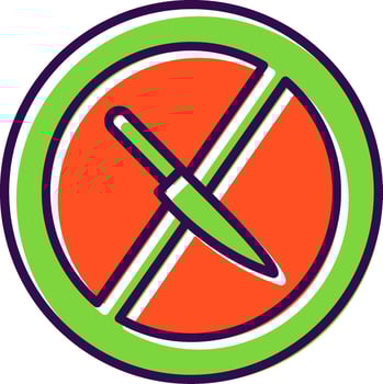No Knife filled Design Icon vector
