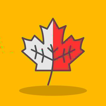 Leaf Filled Shadow Icon vector