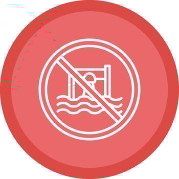 Prohibited Sign Line Multi Circle Icon vector
