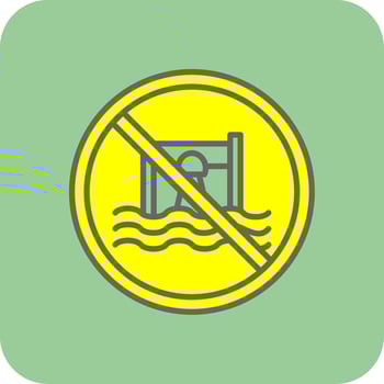 Prohibited Sign Filled Yellow Icon vector