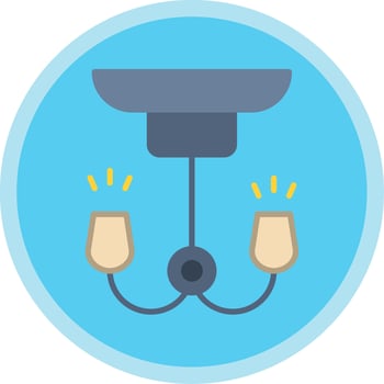 Wall Lamp Flat Multi Circle Icon vector