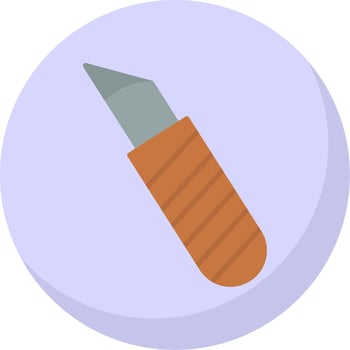 Cutting Knife Flat Bubble Icon vector