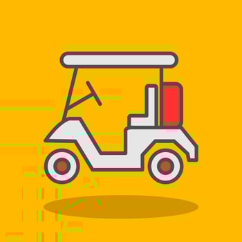 Golf Caddy Filled Shadow Icon vector