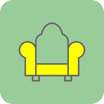 Armchair Filled Yellow Icon vector