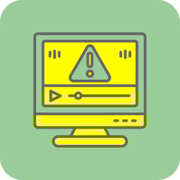 Error Filled Yellow Icon vector