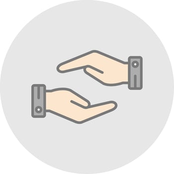 Support Hands Gesture Line Filled Light Icon vector