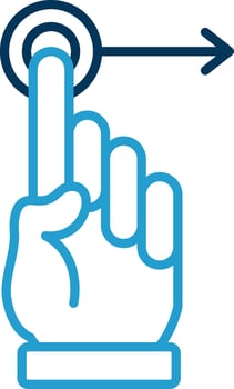 Hand Drag Line Blue Two Color Icon vector