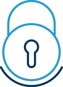 Lock Line Blue Two Color Icon vector