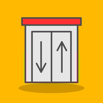 Elevator Filled Shadow Icon vector