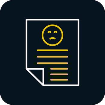 Bad Review Line Red Circle Icon vector