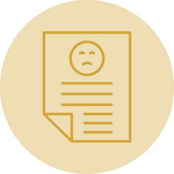 Bad Review Line Yellow Circle Icon vector