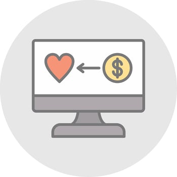 OnLine Filled Light Donation Line Filled Light Icon vector