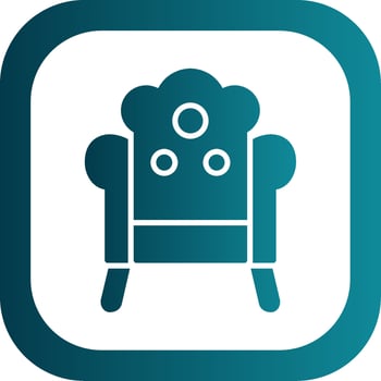 Armchair Glyph Gradient Corner Icon vector