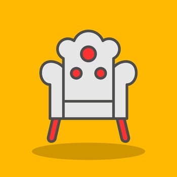 Armchair Filled Shadow Icon vector