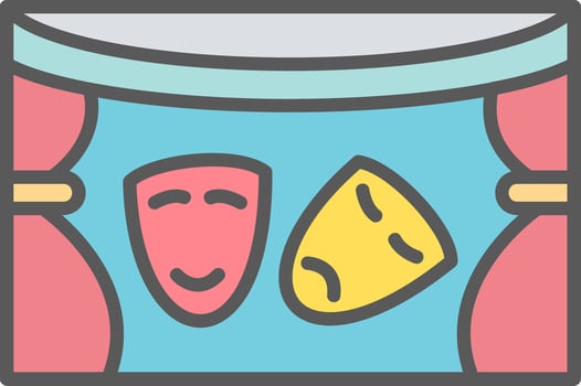 Theatre Line Filled Light Icon vector