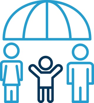 Family Health Insurance Line Blue Two Color Icon vector