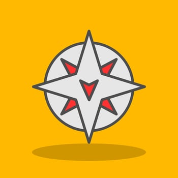 South Filled Shadow Icon vector