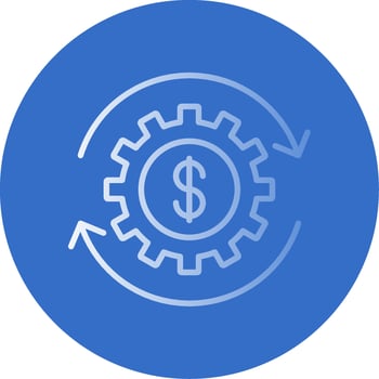 Money Working Flat Bubble Icon vector