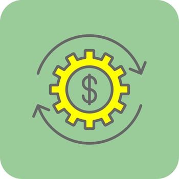 Money Working Filled Yellow Icon vector