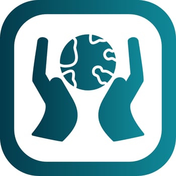 Save The World Glyph Gradient Corner Icon vector
