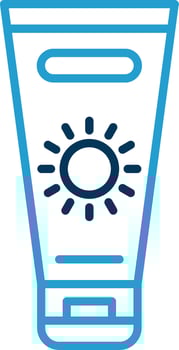 Sun Cream Line Blue Two Color Icon vector