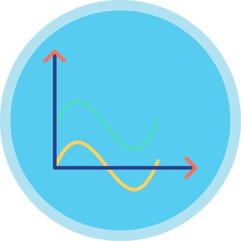 Wave Chart Flat Multi Circle Icon vector