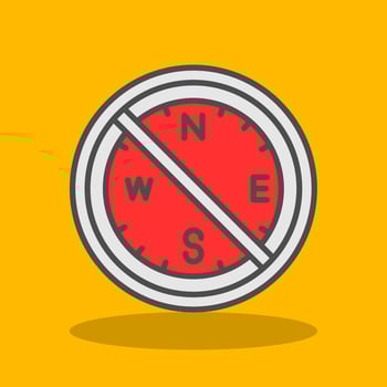 Prohibited Sign Filled Shadow Icon vector