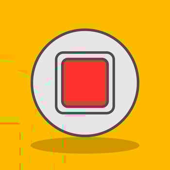 Stop Button Filled Shadow Icon vector