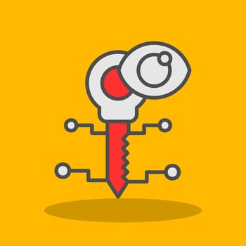 Key Filled Shadow Icon vector