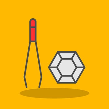 Tweezers Filled Shadow Icon vector