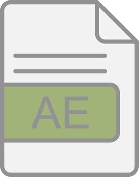 AE File Format Line Filled Light Icon vector
