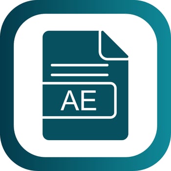 AE File Format Glyph Gradient Corner Icon vector