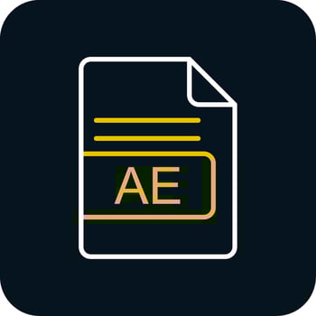 AE File Format Line Red Circle Icon vector