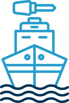 Boat Line Blue Two Color Icon vector