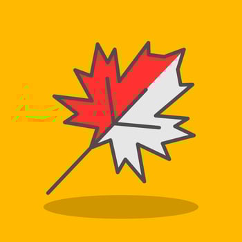 Dry Leaves Filled Shadow Icon vector