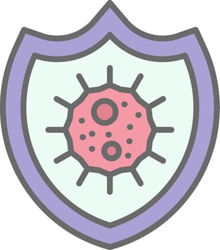 Bacteria Line Filled Light Icon vector