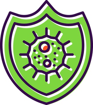 Bacteria filled Design Icon vector