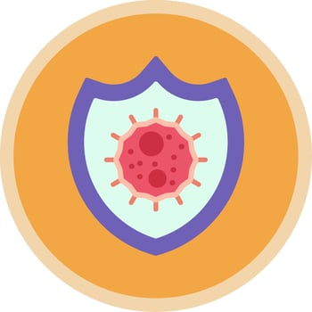 Bacteria Flat Multi Circle Icon vector