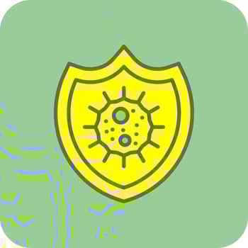 Bacteria Filled Yellow Icon vector