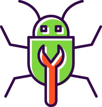 Bug Fixing filled Design Icon vector
