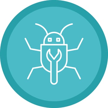 Bug Fixing Line Multi Circle Icon vector