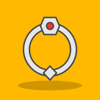 Door Knocker Filled Shadow Icon vector