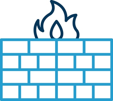 Firewall Line Blue Two Color Icon vector