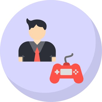Gamer Flat Bubble Icon vector