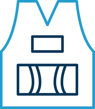 Sleeveless Line Blue Two Color Icon vector