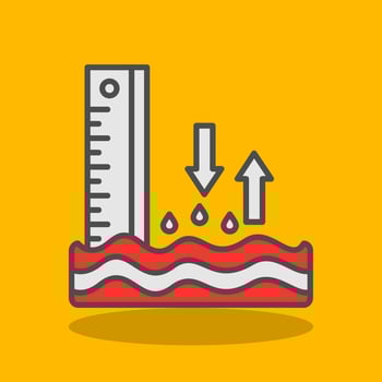 Sea Level Filled Shadow Icon vector