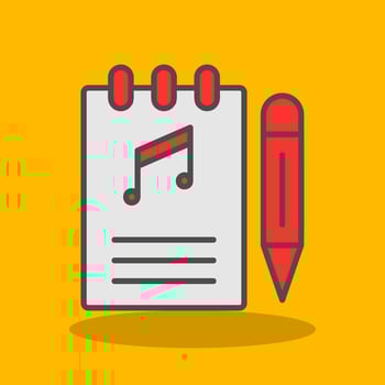 Songwriter Filled Shadow Icon vector